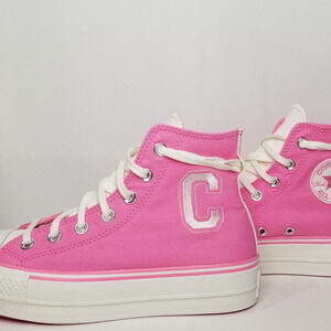 Converse Women's CTAS Lift Platform Retro Varsity Size 9.5 Pink A07141C  NWT
